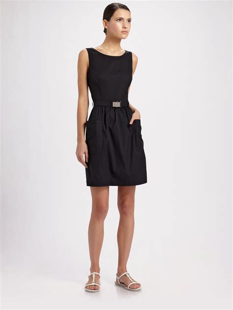 prada black mini dress|prada black dress sleeveless.